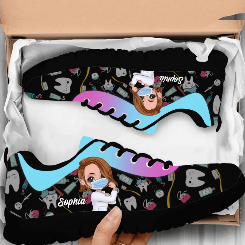 Personalized Dental Gift Shoes - Perfect Gift for Dentists - Black Background