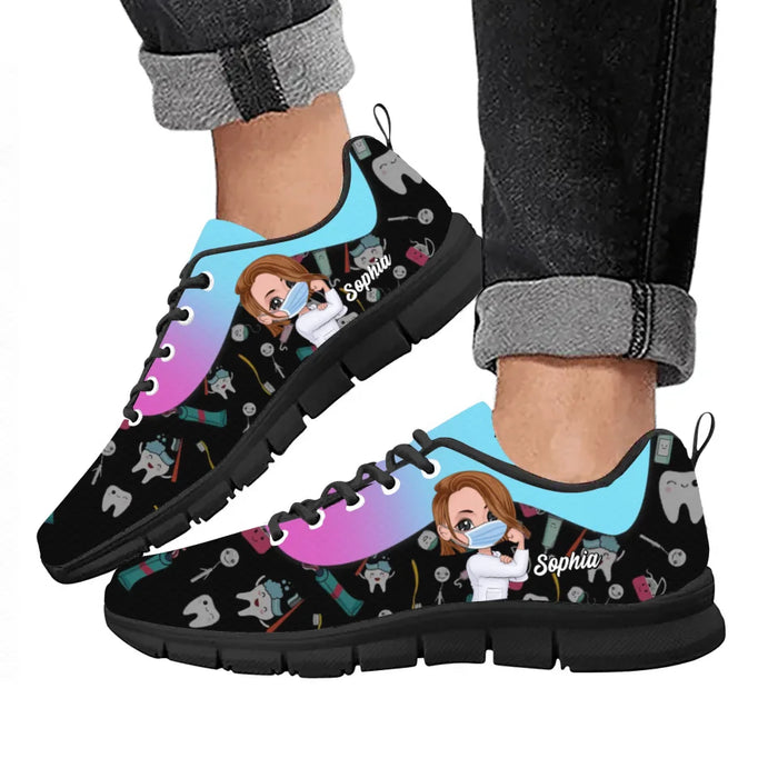 Personalized Dental Gift Shoes - Perfect Gift for Dentists - Black Background