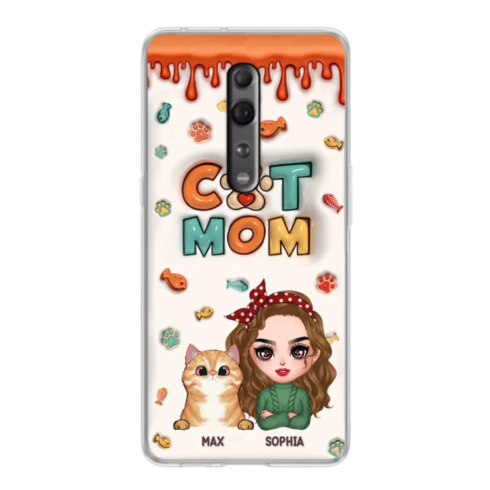 Custom Personalized Cat Mom Oppo/ Xiaomi/ Huawei Phone Case - Christmas Gift Idea For Cat Lover - Upto 4 Cats