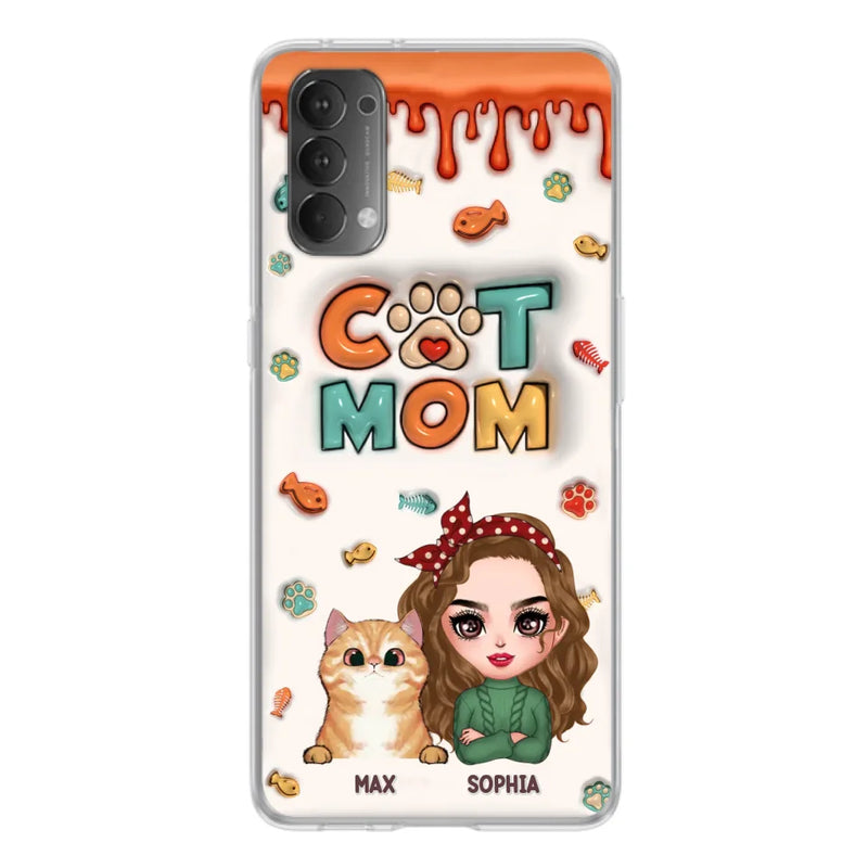 Personalized Cat Mom Phone Case - Christmas Gift Idea For Cat Lover - Up to 4 Cats - Oppo/ Xiaomi/ Huawei