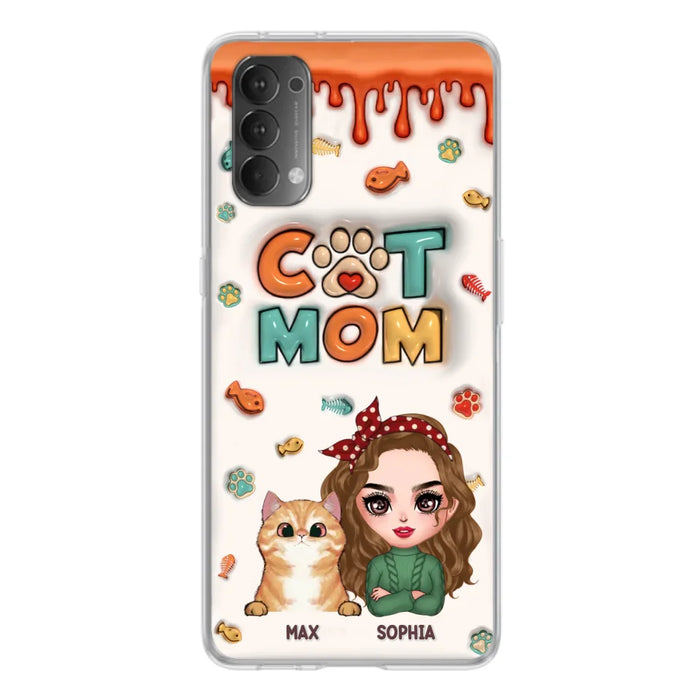 Custom Personalized Cat Mom Oppo/ Xiaomi/ Huawei Phone Case - Christmas Gift Idea For Cat Lover - Upto 4 Cats