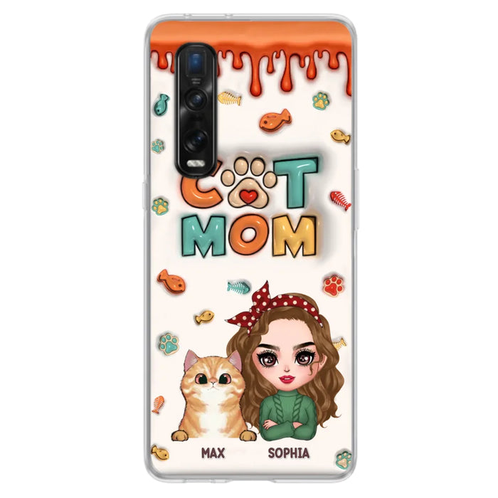 Custom Personalized Cat Mom Oppo/ Xiaomi/ Huawei Phone Case - Christmas Gift Idea For Cat Lover - Upto 4 Cats