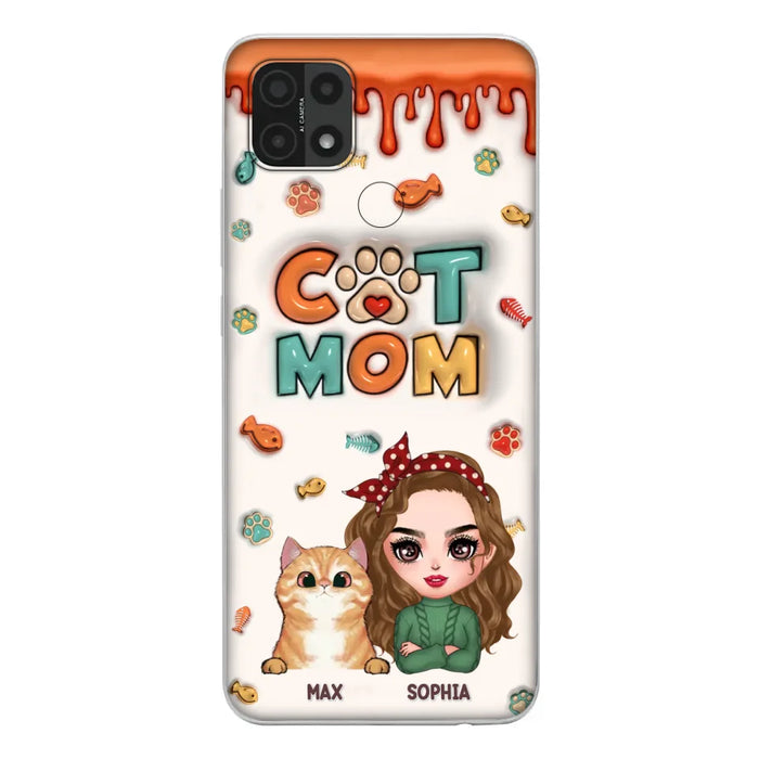 Custom Personalized Cat Mom Oppo/ Xiaomi/ Huawei Phone Case - Christmas Gift Idea For Cat Lover - Upto 4 Cats