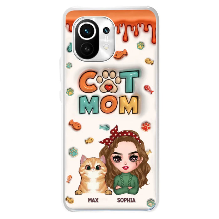 Custom Personalized Cat Mom Oppo/ Xiaomi/ Huawei Phone Case - Christmas Gift Idea For Cat Lover - Upto 4 Cats