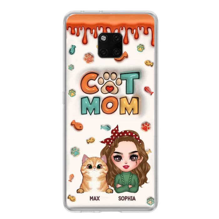 Custom Personalized Cat Mom Oppo/ Xiaomi/ Huawei Phone Case - Christmas Gift Idea For Cat Lover - Upto 4 Cats