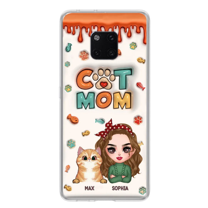 Custom Personalized Cat Mom Oppo/ Xiaomi/ Huawei Phone Case - Christmas Gift Idea For Cat Lover - Upto 4 Cats