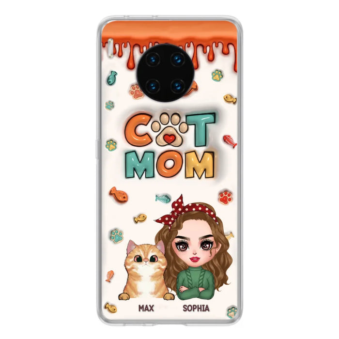 Custom Personalized Cat Mom Oppo/ Xiaomi/ Huawei Phone Case - Christmas Gift Idea For Cat Lover - Upto 4 Cats