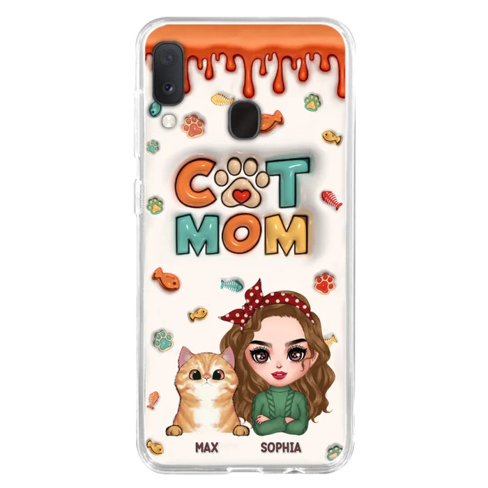 Custom Personalized Cat Mom iPhone/ Samsung Phone Case - Christmas Gift Idea For Cat Lover - Upto 4 Cats