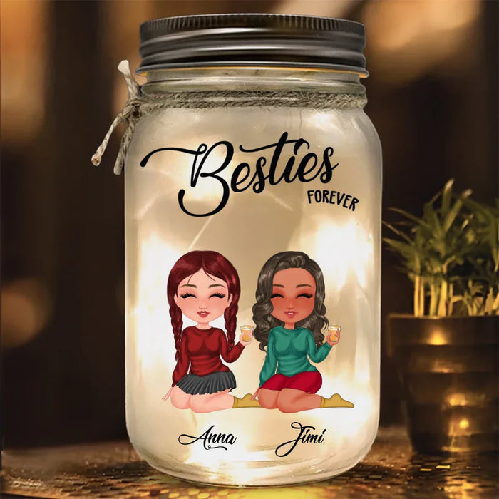 Custom Personalized Friends Mason Jar Light - Gift Idea For Friends/ Sisters/ Besties - Besties Forever