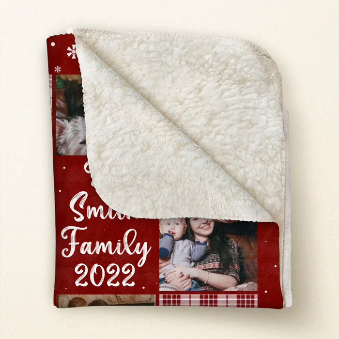 Custom Personalized Family Quilt/ Fleece Throw Blanket - Christmas Gift Idea For Couple - Upload Photo