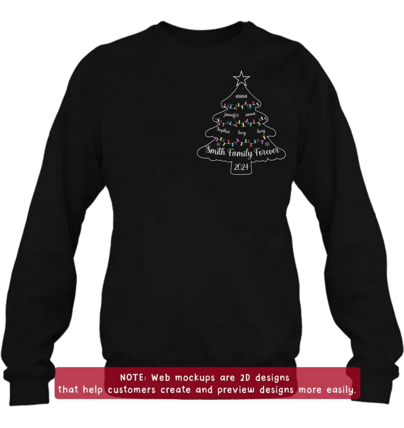 Personalized Family Christmas Embroidered T-Shirt/Sweater/Hoodie - Gift Idea For Family