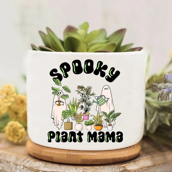 Personalized Spooky Plant Mama Plant Pot - Gift Idea For Gardening Lovers/ Grandma/ Mom