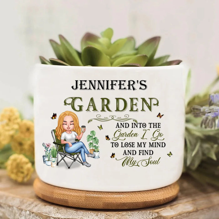 Custom Personalized Gardener Plant Pot - Gift For Plant Lovers/Mother's Day - And Into The Garden I Go To Lose My Mind And Find My Soul