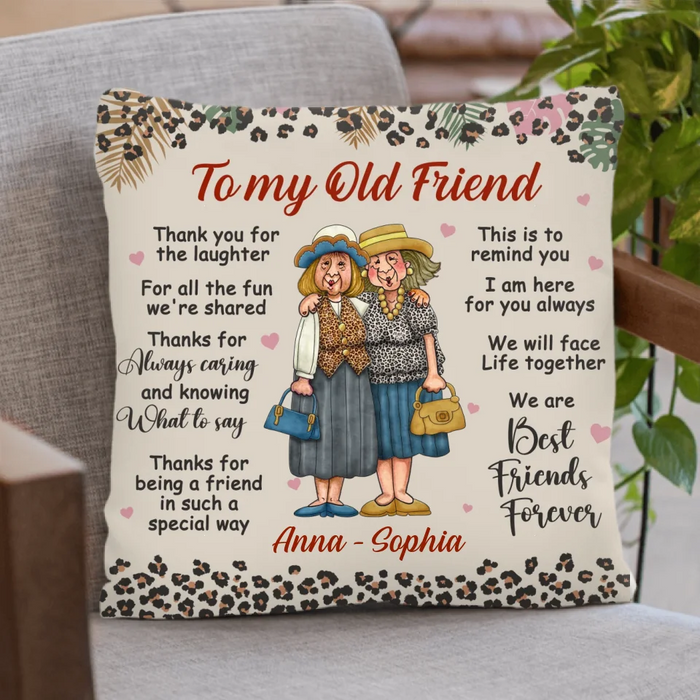 Custom Personalized Old Friend Pillow Cover - Gift Idea For Old Friend - Thanks For Being A Friend In Such A Special Way