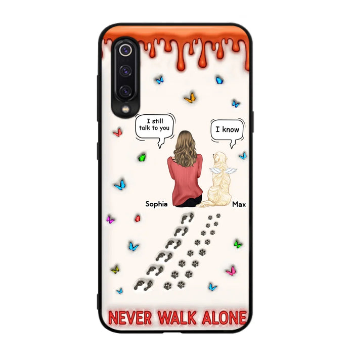 Custom Personalized Memorial Dog Phone Case - Memorial Gift Idea For Dog/ Cat Lover - Case For Xiaomi/ Oppo/ Huawei - Never Walk Alone