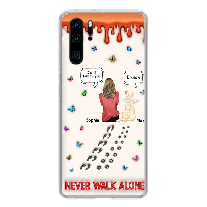 Custom Personalized Memorial Dog Phone Case - Memorial Gift Idea For Dog/ Cat Lover - Case For Xiaomi/ Oppo/ Huawei - Never Walk Alone