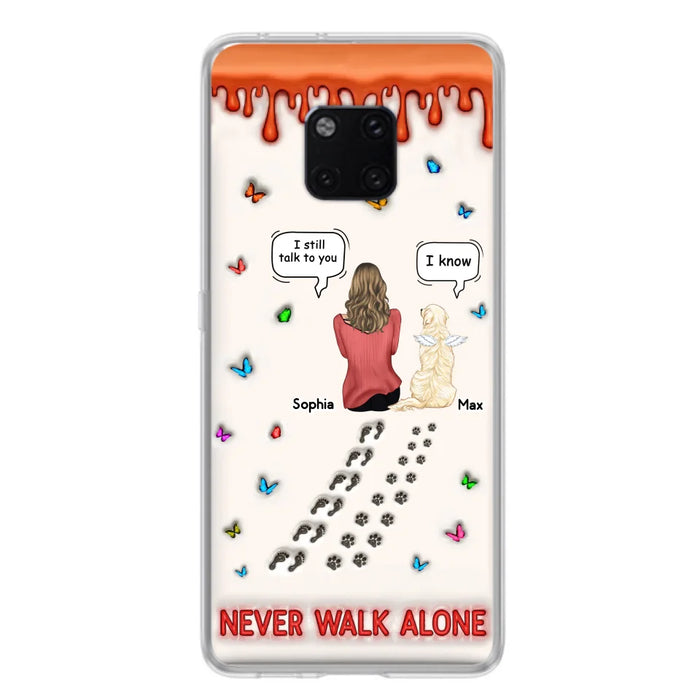 Custom Personalized Memorial Dog Phone Case - Memorial Gift Idea For Dog/ Cat Lover - Case For Xiaomi/ Oppo/ Huawei - Never Walk Alone