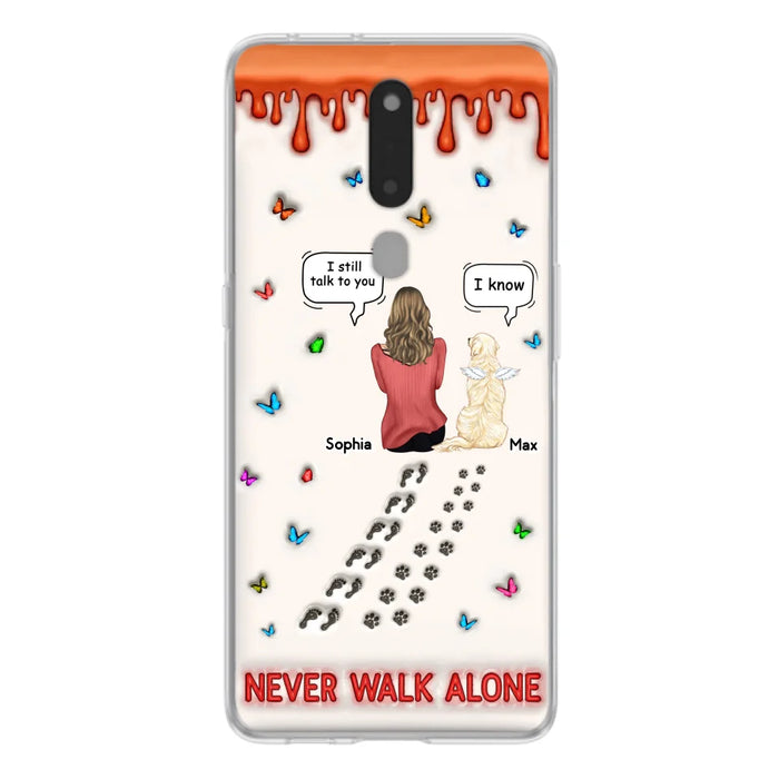 Custom Personalized Memorial Dog Phone Case - Memorial Gift Idea For Dog/ Cat Lover - Case For Xiaomi/ Oppo/ Huawei - Never Walk Alone