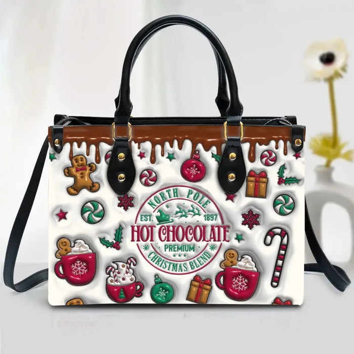 Hot Chocolate PU Leather Handbag With Long Straps - Christmas Gift Idea