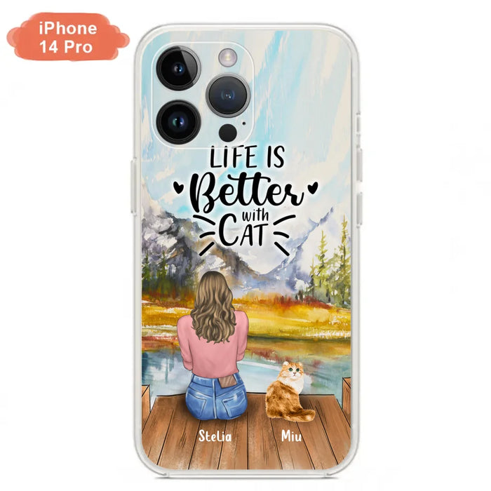 Custom Personalized Cat Mom Phone Case - Gifts For Cat Lovers With Upto 4 Cats - Home Is Where The Paws Are - Case For iPhone, Samsung And Xiaomi