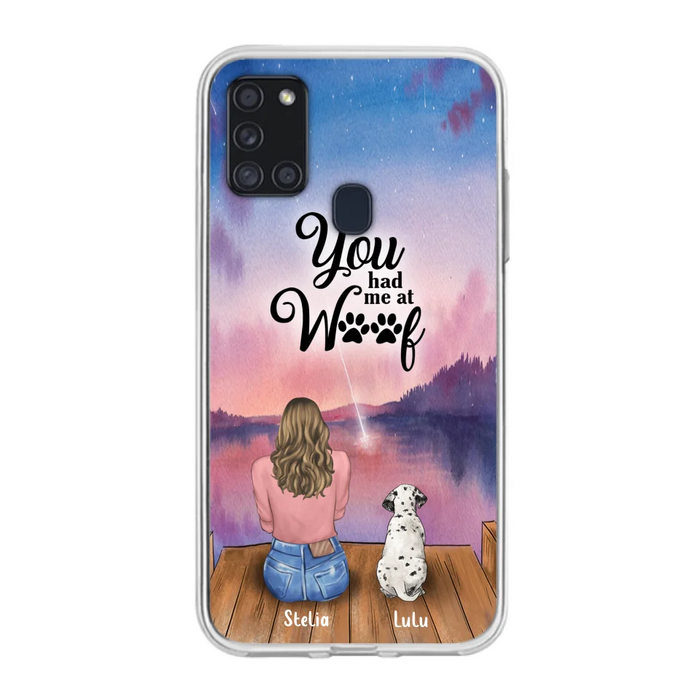 Custom Personalized Dog Mom Phone Case - Gifts For Dog Lovers With Upto 4 Dogs - You Had Me At Woof - Case For iPhone, Samsung And Xiaomi