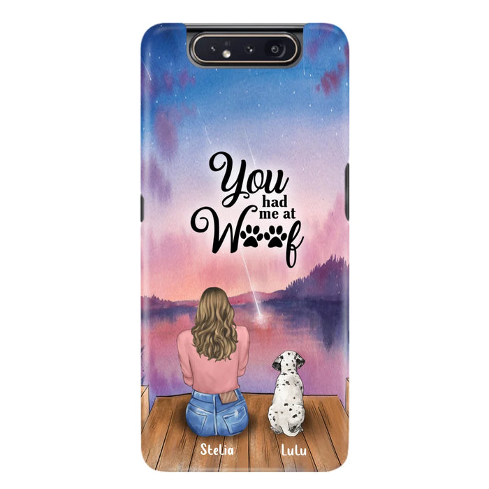 Custom Personalized Dog Mom Phone Case - Gifts For Dog Lovers With Upto 4 Dogs - You Had Me At Woof - Case For iPhone, Samsung And Xiaomi