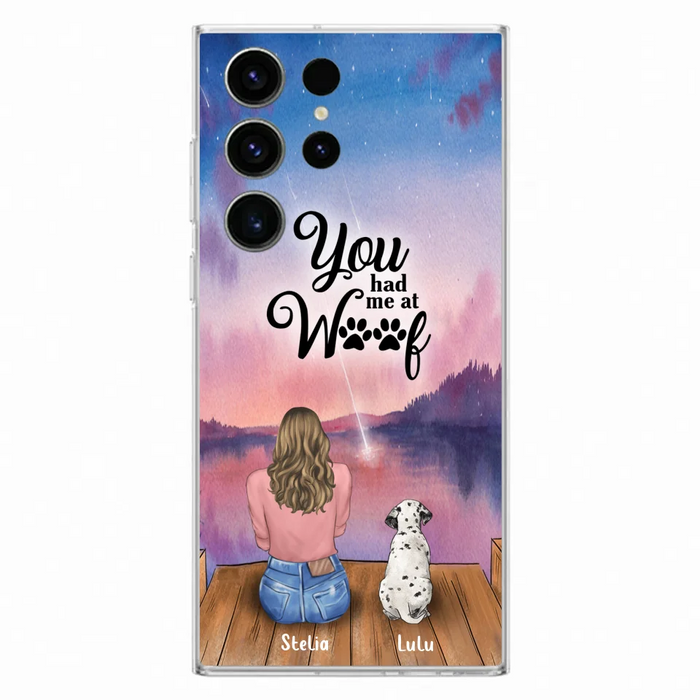 Custom Personalized Dog Mom Phone Case - Gifts For Dog Lovers With Upto 4 Dogs - You Had Me At Woof - Case For iPhone, Samsung And Xiaomi