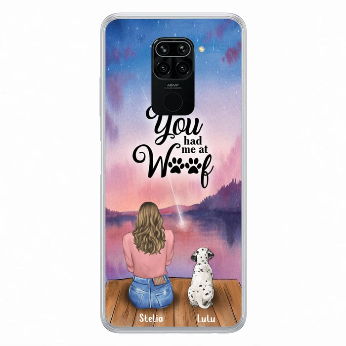 Custom Personalized Dog Mom Phone Case - Gifts For Dog Lovers With Upto 4 Dogs - You Had Me At Woof - Case For iPhone, Samsung And Xiaomi