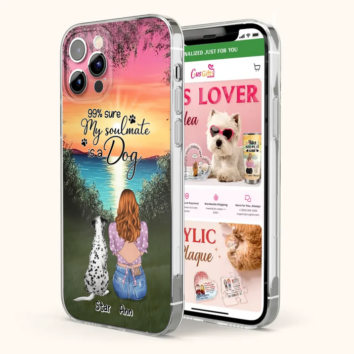 Custom Personalized Dog Mom Phone Case - Up to 4 Dogs - Gift Idea For Dog Lover - Just A Girl Who Loves Dogs - Case For iPhone And Samsung