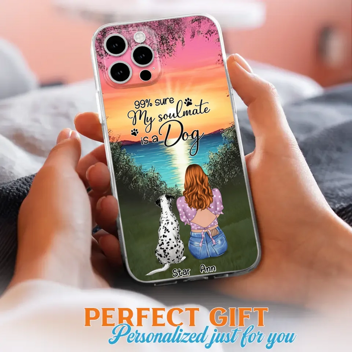 Custom Personalized Dog Mom Phone Case - Up to 4 Dogs - Gift Idea For Dog Lover - Just A Girl Who Loves Dogs - Case For iPhone And Samsung