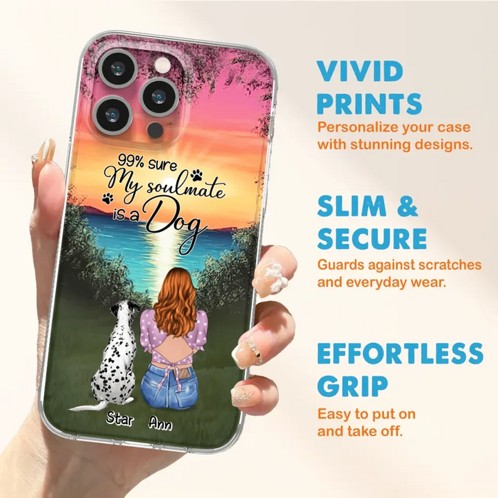 Custom Personalized Dog Mom Phone Case - Up to 4 Dogs - Gift Idea For Dog Lover - Just A Girl Who Loves Dogs - Case For iPhone And Samsung