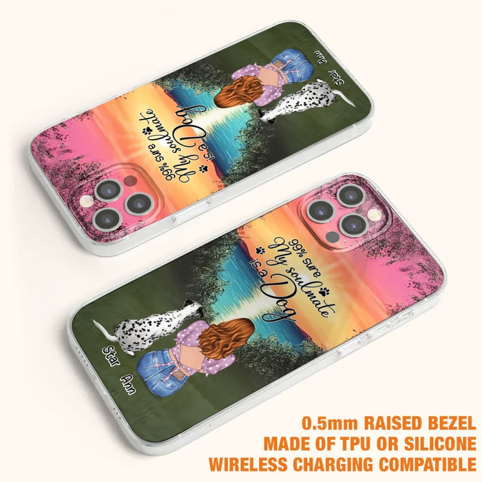 Custom Personalized Dog Mom Phone Case - Up to 4 Dogs - Gift Idea For Dog Lover - Just A Girl Who Loves Dogs - Case For iPhone And Samsung