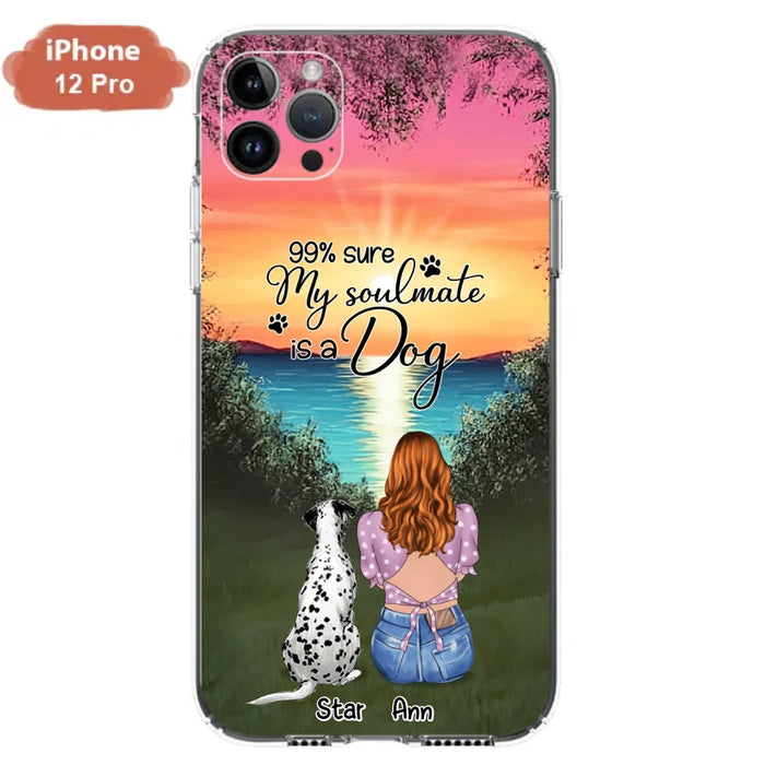 Custom Personalized Dog Mom Phone Case - Up to 4 Dogs - Gift Idea For Dog Lover - Just A Girl Who Loves Dogs - Case For iPhone And Samsung