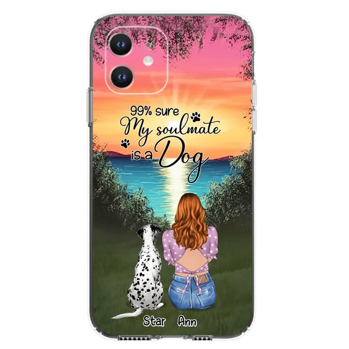 Custom Personalized Dog Mom Phone Case - Up to 4 Dogs - Gift Idea For Dog Lover - Just A Girl Who Loves Dogs - Case For iPhone And Samsung