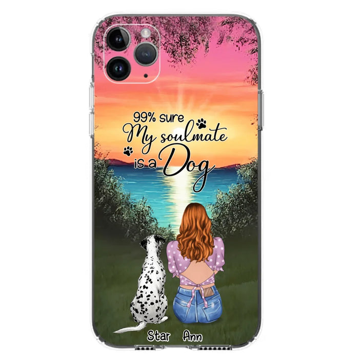 Custom Personalized Dog Mom Phone Case - Up to 4 Dogs - Gift Idea For Dog Lover - Just A Girl Who Loves Dogs - Case For iPhone And Samsung