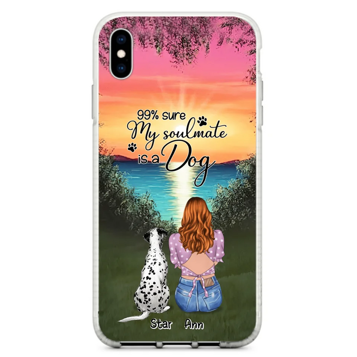 Custom Personalized Dog Mom Phone Case - Up to 4 Dogs - Gift Idea For Dog Lover - Just A Girl Who Loves Dogs - Case For iPhone And Samsung