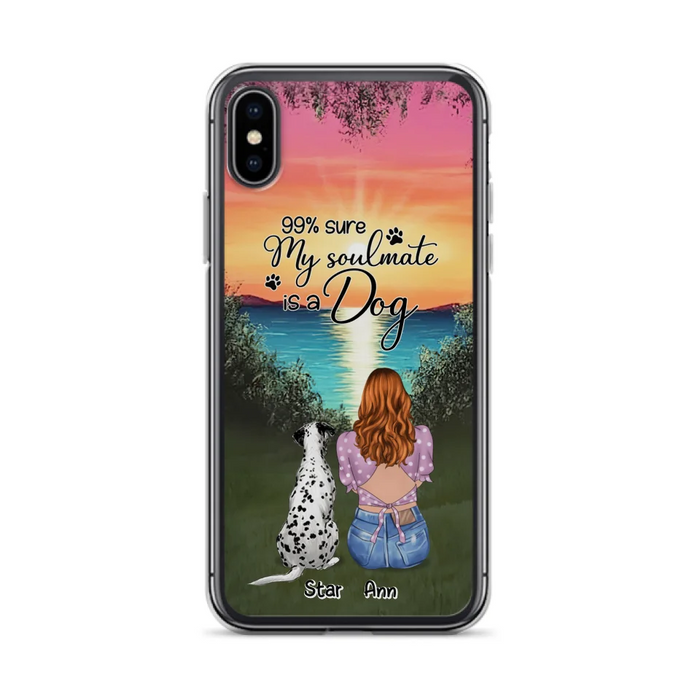 Custom Personalized Dog Mom Phone Case - Up to 4 Dogs - Gift Idea For Dog Lover - Just A Girl Who Loves Dogs - Case For iPhone And Samsung