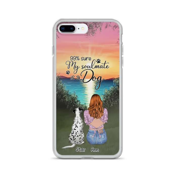 Custom Personalized Dog Mom Phone Case - Up to 4 Dogs - Gift Idea For Dog Lover - Just A Girl Who Loves Dogs - Case For iPhone And Samsung