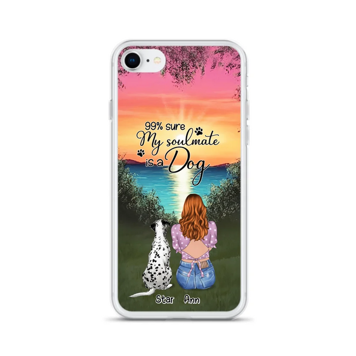 Custom Personalized Dog Mom Phone Case - Up to 4 Dogs - Gift Idea For Dog Lover - Just A Girl Who Loves Dogs - Case For iPhone And Samsung