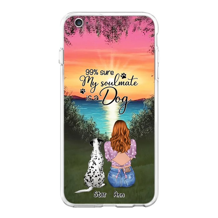 Custom Personalized Dog Mom Phone Case - Up to 4 Dogs - Gift Idea For Dog Lover - Just A Girl Who Loves Dogs - Case For iPhone And Samsung