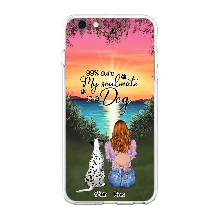 Custom Personalized Dog Mom Phone Case - Up to 4 Dogs - Gift Idea For Dog Lover - Just A Girl Who Loves Dogs - Case For iPhone And Samsung