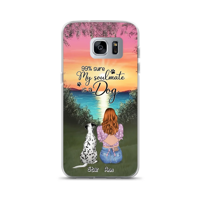 Custom Personalized Dog Mom Phone Case - Up to 4 Dogs - Gift Idea For Dog Lover - Just A Girl Who Loves Dogs - Case For iPhone And Samsung