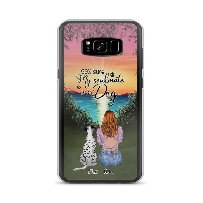 Custom Personalized Dog Mom Phone Case - Up to 4 Dogs - Gift Idea For Dog Lover - Just A Girl Who Loves Dogs - Case For iPhone And Samsung