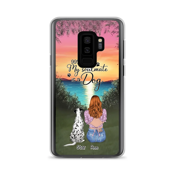 Custom Personalized Dog Mom Phone Case - Up to 4 Dogs - Gift Idea For Dog Lover - Just A Girl Who Loves Dogs - Case For iPhone And Samsung