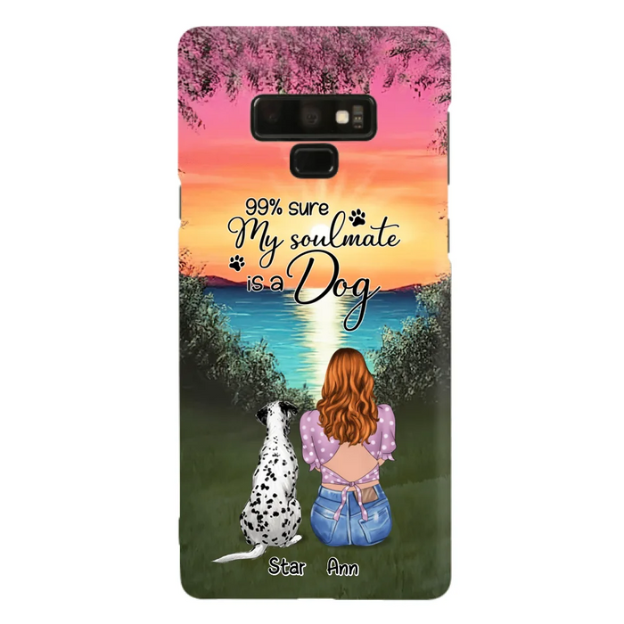 Custom Personalized Dog Mom Phone Case - Up to 4 Dogs - Gift Idea For Dog Lover - Just A Girl Who Loves Dogs - Case For iPhone And Samsung