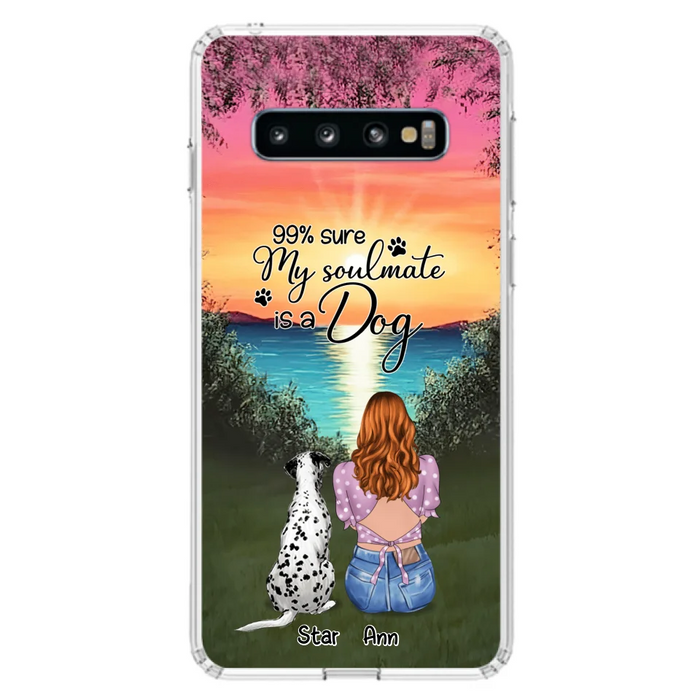 Custom Personalized Dog Mom Phone Case - Up to 4 Dogs - Gift Idea For Dog Lover - Just A Girl Who Loves Dogs - Case For iPhone And Samsung