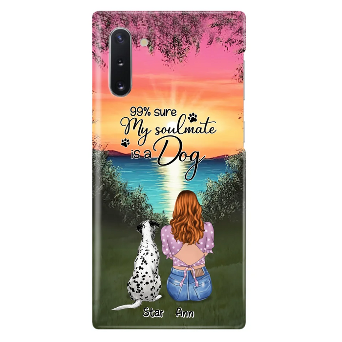 Custom Personalized Dog Mom Phone Case - Up to 4 Dogs - Gift Idea For Dog Lover - Just A Girl Who Loves Dogs - Case For iPhone And Samsung