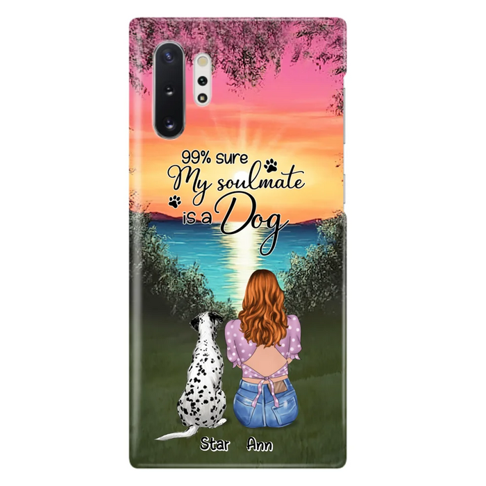 Custom Personalized Dog Mom Phone Case - Up to 4 Dogs - Gift Idea For Dog Lover - Just A Girl Who Loves Dogs - Case For iPhone And Samsung