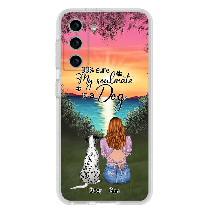 Custom Personalized Dog Mom Phone Case - Up to 4 Dogs - Gift Idea For Dog Lover - Just A Girl Who Loves Dogs - Case For iPhone And Samsung