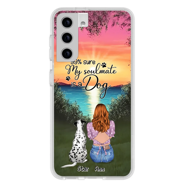 Custom Personalized Dog Mom Phone Case - Up to 4 Dogs - Gift Idea For Dog Lover - Just A Girl Who Loves Dogs - Case For iPhone And Samsung